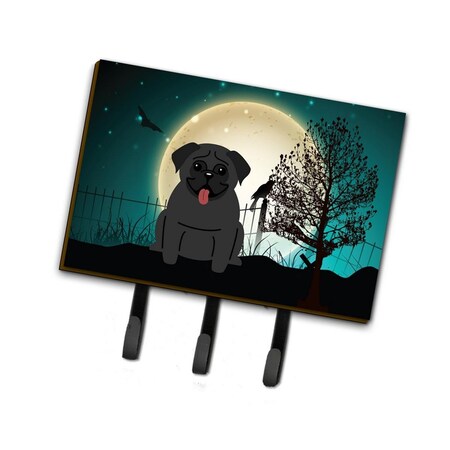 Carolines Treasures Halloween Scary Pug Black Leash or Key Holder BB2196TH68